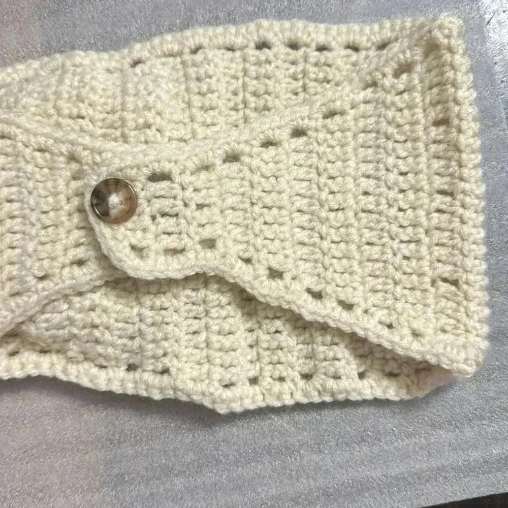 KNITTED HEAD BAND & NECK WARMER -HAND MADE ADJUSTABLE SIZE